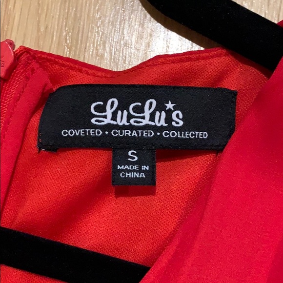 Lulu’s hot red, long sleeve mini dress - Picture 3 of 4